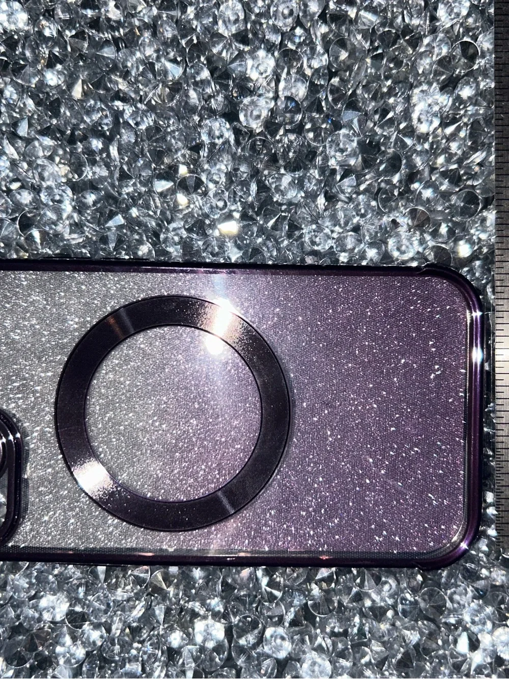 iPhone 15 Glitter Gradient Magnetic Phone Case - Purple